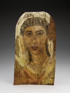 Mumie-portræt af en ung kvinde, AD 1-100 (malet træ, voks og tekstil) af Roman Period Egyptian