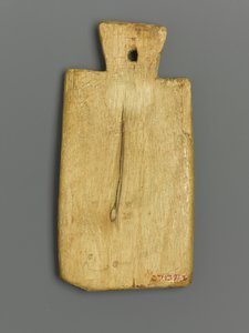 Mummy Tag with Greek Inscription (wood & pigment) af Roman Period Egyptian