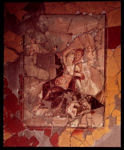 Ariadne og Theseus. Vægmosaik fra Bicentennial House, 5. århundrede f.Kr.-1. århundrede e.Kr af Roman Roman