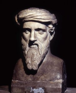Buste af Pythagoras (-6. århundrede), græsk filosof og matematiker, Musei Capitolini, Rom. af Roman Roman