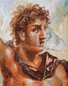 Detalje af en freskomaleri, der forestiller Alexander, fra Alexanders (Ares) og Stateiras (Aphrodites) ægteskab, Regio 6 Insula Occidentalis 39, Pompeji (UNESCOs verdensarvsliste af Roman Roman