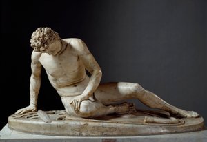 Dying Gaul - The Dying Galatian - Romersk kunst: "" The Dying Gaul or Dying Galatian"" En keltisk kriger har pine. Romersk skulptur efter en græsk original. Rom, Musei Capitolini