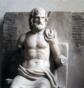 Euripides, græsk tragisk digter. (romersk kejserlig marmor) Louvre-museet, Paris. af Roman Roman