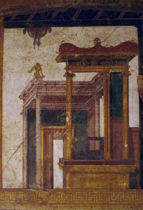 Fantastiske arkitekturer, fresko fra oecus i House of Vettii, Pompeji (UNESCOs verdensarvsliste af Roman Roman