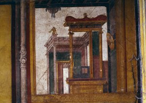 Fantastiske arkitekturer, fresko fra oecus i Vettii-huset, Pompeji (UNESCOs verdensarvsliste af Roman Roman