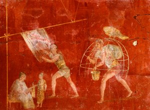 Fresko, der forestiller vaskeri, fra Pompeji (UNESCOs verdensarvsliste af Roman Roman