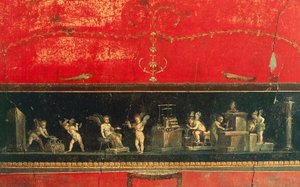 Frise med amor, House of Vettii, Pompeji (Unescos verdensarvsliste af Roman Roman