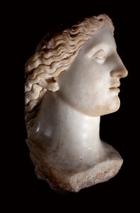 Leder af gudinden Junon - Hvid marmorskulptur, romersk periode, Banasa (Marokko) - Musee d