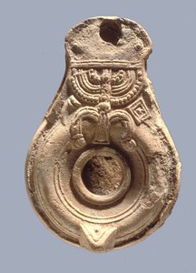 Jødisk olielampe (terracotta) af Roman Roman