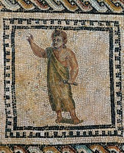 Orator gestikulerer med sin højre hånd (mosaik) af Roman Roman