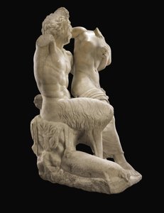 Pan og Hermafrodit, ca. 1. århundrede e.Kr. (marmor) af Roman Roman