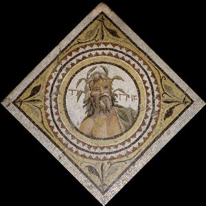 Personificering af floden Tigris, slutningen af det 2./3. århundrede e.Kr. (mosaik) af Roman Roman