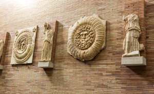Plaketter på væggen i hovedsalen af Roman Roman