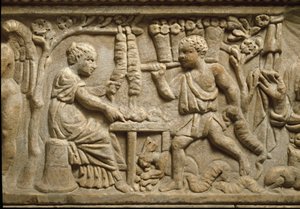 Repræsentation af en producent af kroner (relief) af Roman Roman