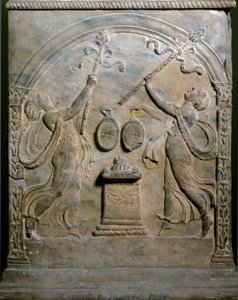 Romersk kunst: begravelsesalter, der repræsenterer to dansende menader. Lav lindring. Rom, Museo Nazionale Romano af Roman Roman
