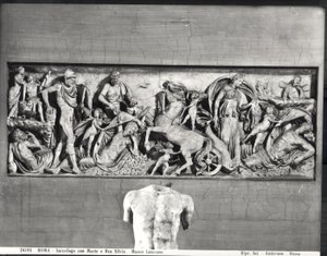 Sarkofag afbilder Mars og Rhea Silvia (marmor) (s/h foto) af Roman Roman