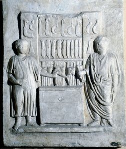 Tegn på knivbutikken i romertiden. Museo di Ostia (Ostia) af Roman Roman