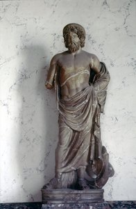 Statue af Asclepius, medicinens gud i den romerske religion. Louvre-museet, Paris. af Roman Roman