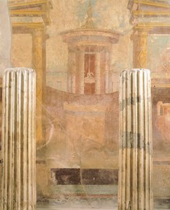 Seinämaalaus toisessa pompeilaisessa tyylissä, House of Labyrinthista, Pompejista, Campaniasta, roomalaisesta sivilisaatiosta af Roman Roman