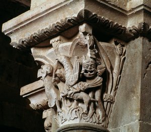 Bortførelse af Ganymedes (udskåret hovedstad) af Romanesque