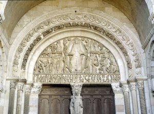 Sidste dom, skulptureret tympanon fra Cathedrale Saint Lazarus d