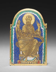 Plade: Siddende profet fra et relikvieskrin: Achapias af Romanesque