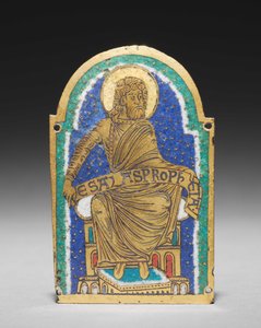 Plade: Siddende profet fra en relikvieskrin: Esais af Romanesque