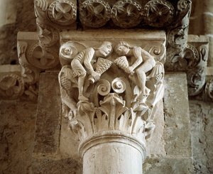 Repræsentation af vindene (udskåret hovedstad) af Romanesque