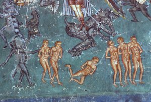 The Damned, detalje fra The Last Judgement, 1547-50 af Romanian School