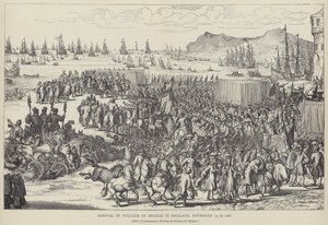 Vilhelm af Oranges ankomst til England, november 1688 (litho)