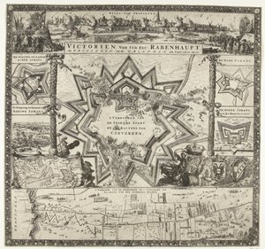 Rabenhaupts sejre i Groningen i årene 1672-1673 Victorien van syn exc. Rabenhaupt, i Groningen og Omlanden, int iaer 1672 og 73 (titel på objekt)