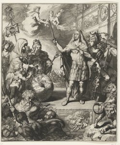 Allegorisk portræt af Karl II af Spanien af Romeyn de Hooghe