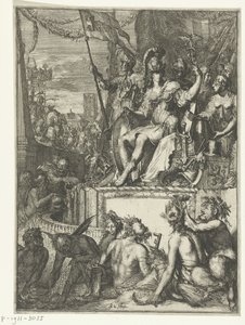Allegorisk fremstilling af (sø)handel Samling af historiske og allegoriske tryk. 11 stk af Romeyn de Hooghe