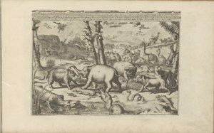 Aziatische en Afrikaanse dieren Aziatische en Afrikaanse dieren / Animals of Asia and Africa (titel på objekt) Øst- og Vestindien og andre steder (serietitel) af Romeyn de Hooghe