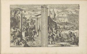 doopceremonier; Berg van Abessinië Doop-ceremonien / Ceremonier for dåben af ​​abissinerne og muskovitter osv. // Abyssiner Bergh / Abissinie-bjergene osv. (titel på objektet) Øst- og Vestindien og andre steder (serietitel) af Romeyn de Hooghe