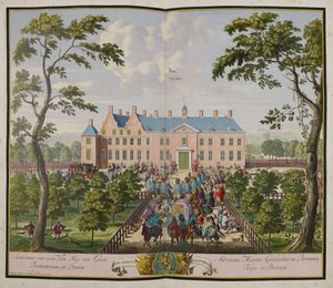 Hans Majestæt Kongen ved Hof te Dieren af Romeyn de Hooghe