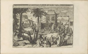 Huwelijksceremoni Huwlyks-ceremonien / indianernes og andres bryllupsceremonier (titel på objektet) Øst- og Vestindien og andre steder (serietitel) af Romeyn de Hooghe