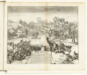 Indtagelse og plyndring af Neuss, 1586 Prize de Nuys (titel på objekt) Guerres de Flandres (serietitel) af Romeyn de Hooghe