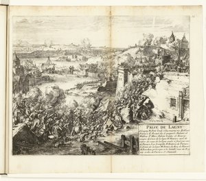 Inname van Lagny, 1589-1590 Capture of Lagny (titel på objekt) Wars of Flanders (serietitel) af Romeyn de Hooghe