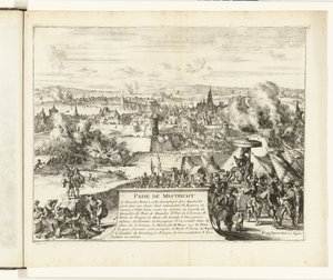 Erobringen af ​​Maastricht af hertugen af ​​Parma, 1579 Prize de Mastricht (titel på objekt) Guerres de Flandres (serietitel) af Romeyn de Hooghe