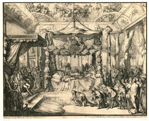 Dronning Mary II Stuart på sit dødsleje, 1695 Mary II Stuarts, dronning af Englands død og begravelse, 1695 (serietitel)