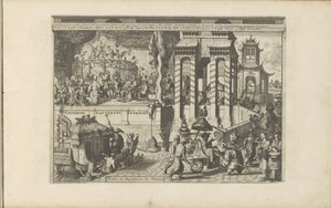 Modtaget ceremoni af Chinezen Chinese Gasteryen en Pracht / Kinesernes fester og storslåethed (titel på objektet) Øst- og Vestindien og andre steder (serietitel) af Romeyn de Hooghe