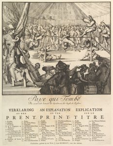 Pays qui Tombe: Hvem falder først, Legemanden, der holder, betaler omkostningerne Faldet for ....n.d. af Romeyn de Hooghe