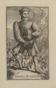 Thomas Muntzer (Munzer) (ca. 1489-1525), Priest-rejseplan og religiøs leder af The War of Peasants i Tyskland-barokke: Portræt af Thomas Muentzer af Hooghe, Romeyn de (1645-1708)