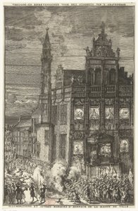 Glædestegn foran rådhuset, 1691 af Romeyn de Hooghe