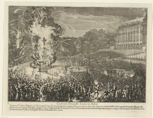Fyrværkeri i Slotshaven, 1686 Castrum Triumphi Lucens et Ardens (titel på objekt) Leopold I