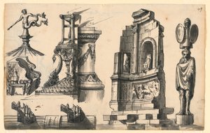 Arkitektoniske detaljer i klassisk og pseudo-klassisk stil af Romolo Achille Liverani