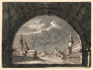 Scenedesign til Operaen "La Straniera" af Romolo Achille Liverani