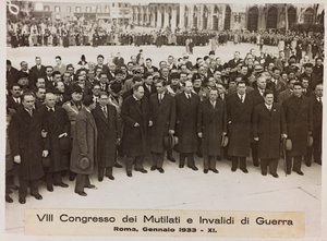 "VIII Kongres for lemlæstede og krigsinvalide - Rom, januar 1933 - 11" (s/h foto) af Romolo del Papa