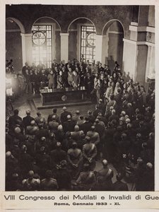 "VIII Kongres for lemlæstede og krigsinvalide - Rom, januar 1933 - 11" (s/h foto) af Romolo del Papa